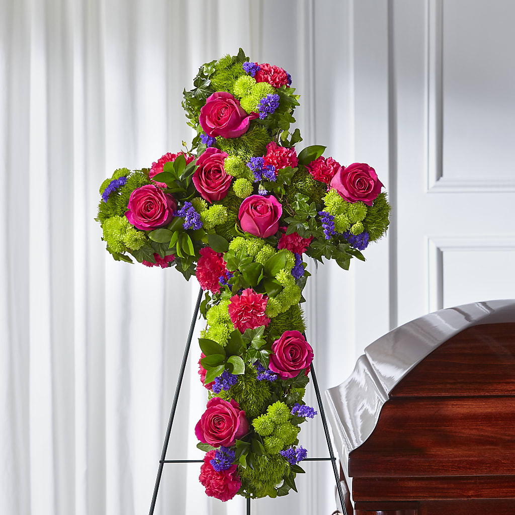 Tribute Rose Floral Cross – Haggen, Bellingham WA
