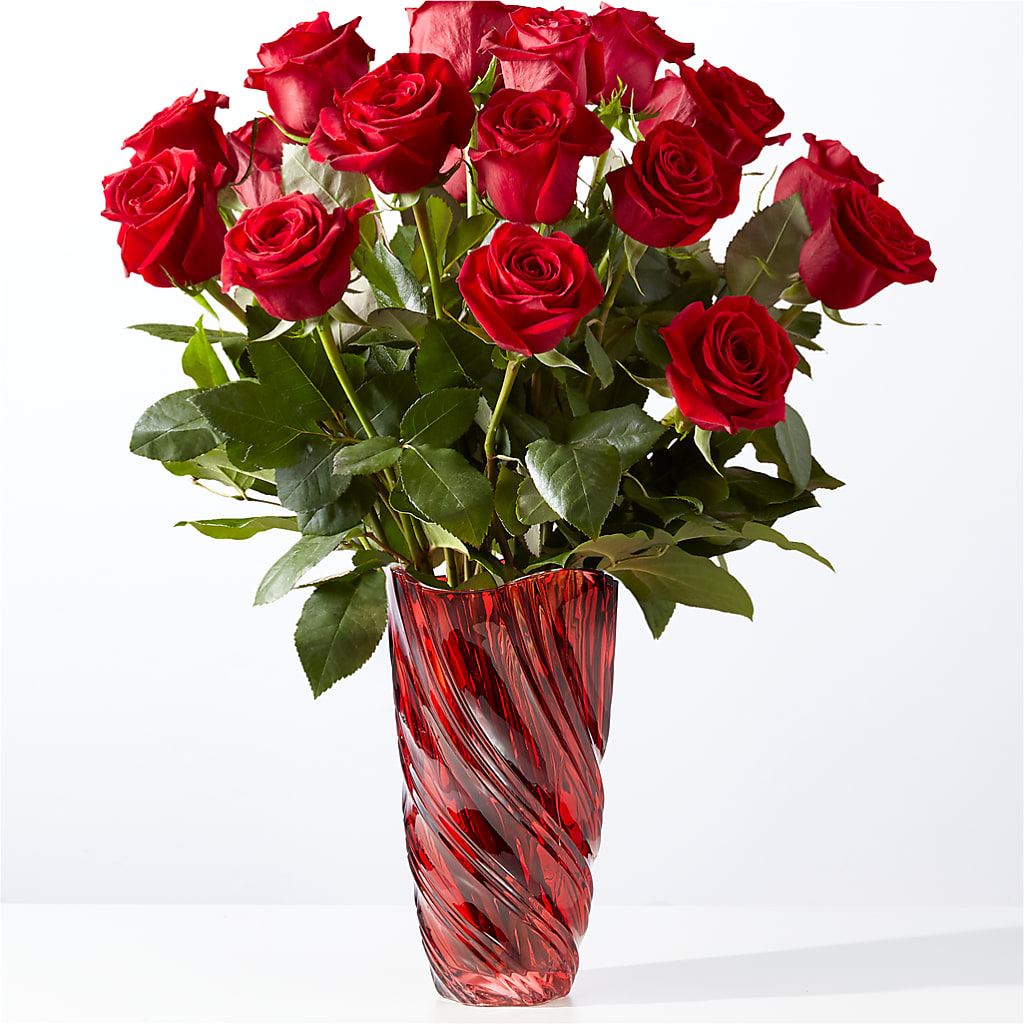 Classic Love Red Rose Bouquet with Luxe Swirl Vase – Haggen, Bellingham WA