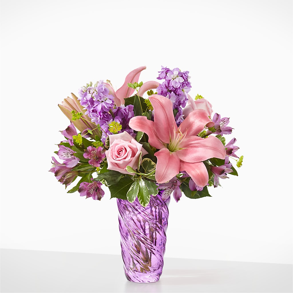 Precious Petals Bouquet with Luxe Swirl Vase – Haggen, Bellingham WA