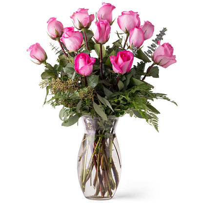 Unforgettable Dozen Rose Pink –  Haggen, Bellingham WA