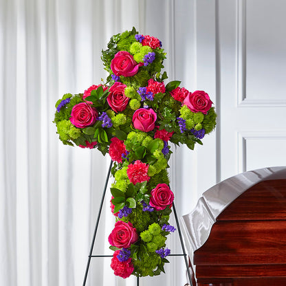 Tribute Rose Floral Cross –  Haggen, Bellingham WA